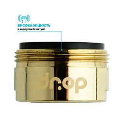 Водозберігаючий аератор Drop CL24-GLD для змішувача - Економія 58%, зовнішня М 24 мм, золотий - мініатюра 5