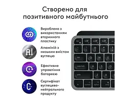 Клавіатура Logitech MX Keys Mini For Mac Space Gray (920-012652) - мініатюра 6