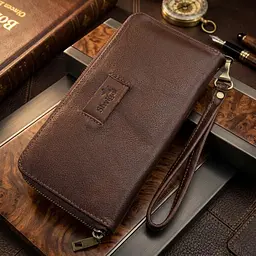 Чоловічий горизонтальний шкіряний клатч SHVIGEL 19121 коричневий