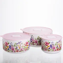 Фарфорові контейнери для їжі Flowers 9,5/13/15 см Yiwu TS-3P-2