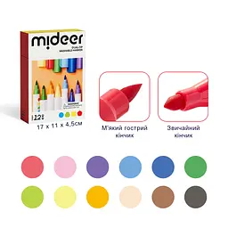 Набір двосторонніх маркерів Mideer Dual-tip 12 кольорів (MD4308) - мініатюра 4