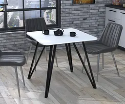 Обідній стіл Ліма 80-80 Закруглені кути Loft Design (Білий)