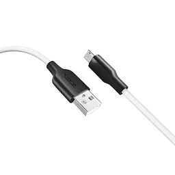 Кабель для заряджання та обміну даними USB Ridea RC-AI21 AirSiliconePro 60W 20V/3A USB-MicroUSB 1 м Біло-чорний - мініатюра 3