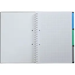 Зошит на пружині Buromax Classic А4 (210x297) 120 аркушів 3 розділювачі чорний (BM.24345911-01) - мініатюра 2