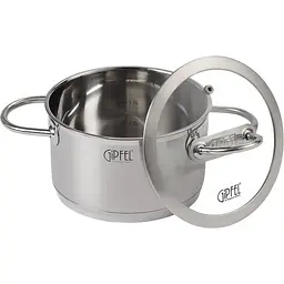 Каструля Gipfel Signo з кришкою 2.7 л 18х10.5 см (1361)