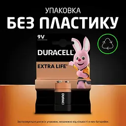 Батарейка крона Duracell 9V/6LR61 (1шт) - мініатюра 3