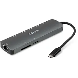 Концентратор Vinga USB-C 3.1 to HDMI+RJ45_1Gbps+3xUSB3.0+SD/TF+PD100W (VHYC8) - мініатюра 3