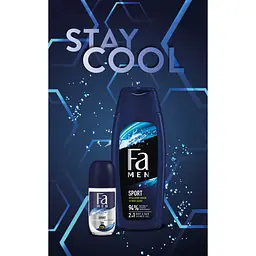 Набір Fa Men Sport. Stay Cool Гель для душу 2 в 1, 400 мл + роликовий антиперспірант 50 мл - мініатюра 4