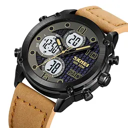 Чоловічий наручний годинник 1975LLTBNWT Light Brown-White Leather. Skmei acs0030446 - мініатюра 2