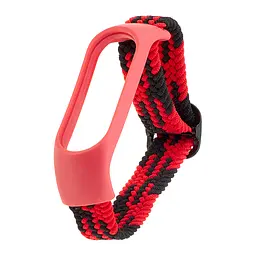 Ремінець Braided Buckle Enhanced Mi Band 3/4/5/6/7 Red Black