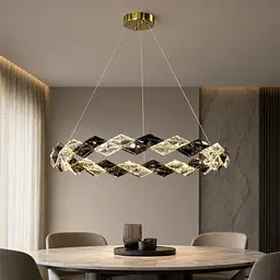 Світлодіодна підвісна люстра Artlight MD9009/600GD з прозорим та димчастим склом, 49W