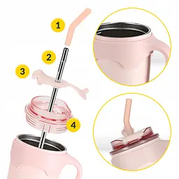 Термокухоль Mountain Goat зі соломинкою 0.65 л Pink (P-5905973406130) - мініатюра 6