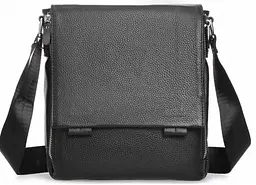 Чоловіча сумка з натуральної шкіри Tiding Bag Чорна (SA25F-8877A) - мініатюра 1