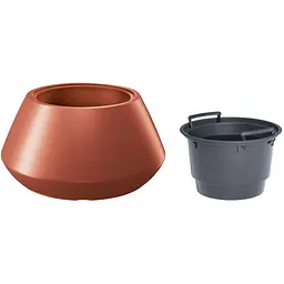 Горщик для квітів Prosperplast Heos з вкладишем 582 мм мідний (89434-7598) - мініатюра 2