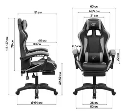 Геймерське крісло GT Racer чорне з червоним (X-2323 Black/Red) - мініатюра 2