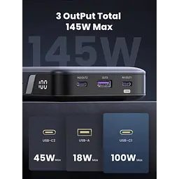 Зовнішній акумулятор UGREEN PB205 25000 мА·год 145 Вт Two-way PD 3.1 - 2 сторонній - мініатюра 6