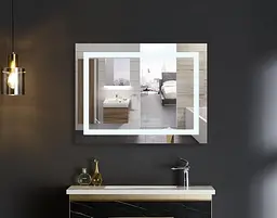 Дзеркало Mixxus Warm MR12-80x70-Reverse (LED Touch, антизапотівання, димер, регулювання яскравості) MI6936 - мініатюра 9
