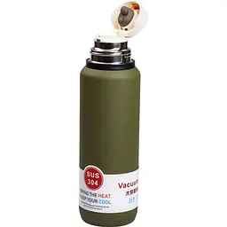 Термос High Bottle 1 л із заварником та фліп кришкою, оливковий Yiwu HP-14-28GR - мініатюра 3
