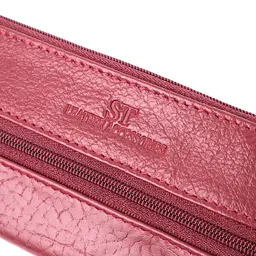 Шкіряна ключниця на блискавці ST Leather 22558 бордова - мініатюра 7