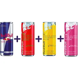 Набір енергетичного напою Red Bull мікс смаків 4 x 250 мл в асортименті