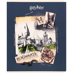 Зошит  Kite Harry Potter в клітинку 24 аркуші сіро-синій