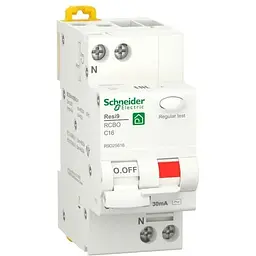 Диференціальний автоматичний вимикач Schneider Electric RESI9 6kA 1P+N 16A C 30mA (R9D25616)