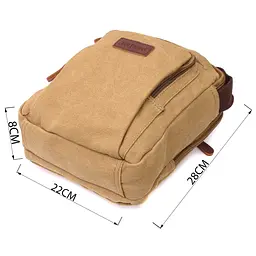 Вертикальна сумка для чоловіків із текстилю Vintage 22239 пісочний - мініатюра 7