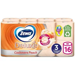 Туалетний папір ZEWA Deluxe Персик персиковий, 3 шари, 16 рулонів