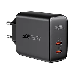 Зарядний пристрій Acefast A9 2 Type-C QC PD 40W чорний