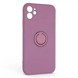 Силиконовый чехол для Apple iPhone 11, Icon Ring, фиолетовый, панель-накладка, с кольцом-подставкой на 360°, противоударный, возможность использования магнитных держателей, ArmorStandart (ARM68651)