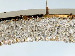 Розкішна підвісна LED люстра Diasha 7932/800+500S-gold золота кришталева 71 см 126W з пультом - мініатюра 7