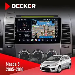 Штатна магнітола Mazda 5 (Premacy) 2005-2010 Decker D9-011 4x64, DSP, 4G, 360 Decker (НФ-00005960)