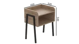 Тумба модульна Ferrum-decor Джузі 540x450x320 метал Чорний ДСП Дуб Сан-Марино 16 мм (FRD-102969) - мініатюра 3