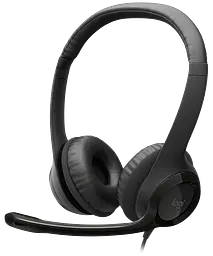 Навушники з мікрофоном - Гарнітура стерео Logitech H390 USB-C Midnight black (чорна) 981-001576