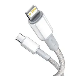 Кабель Baseus High Density Braided Fast Charging Data Cable Type-C to iP PD 20W 2m Білий - мініатюра 3