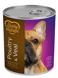 Вологий корм для дорослих собак з м'ясом птиці та телятиною Lovely Hunter Adult Poultry and Veal 800 г