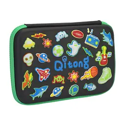 Пенал Cool For School з тисненням 1 відділення Чорний (QT-5638-Black)