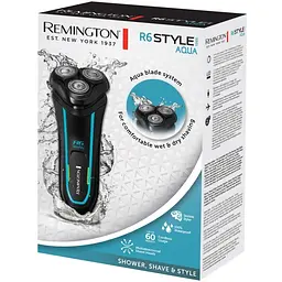Бритва електрична Remington роторна Style Aqua чорно-синій (R6000) - мініатюра 5