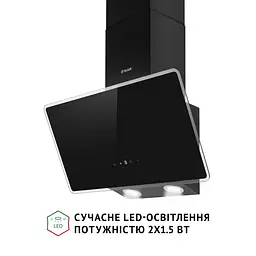 Витяжка декоративна похила PERFELLI VICCO 6HSR NERO - мініатюра 4