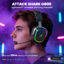 Навушники ATTACK SHARK G800, об'ємний звук 7.1, Bluetooth/2.4G для ПК, PS5, PS4, Xbox black - мініатюра 8