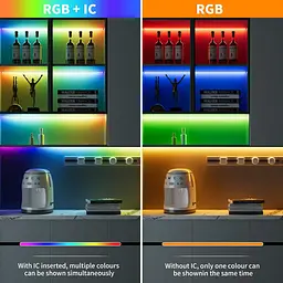 Світлодіодна стрічка AUTIX USB RGB Smart IC COB, 3 м, 5 В, 1800 світлодіодів, кольорова піксельна адресована світлодіодна стрічка - мініатюра 7