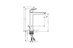 Змішувач для умивальника Hansgrohe Logis Fine з донним клапаном matt black 71257670 - мініатюра 4