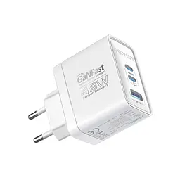 Зарядний пристрій Promate powerport-45 2xUSB-C PD + USB-A QC 45W White (powerport-45.white) - мініатюра 1