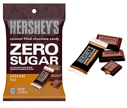 Шоколадні цукерки Hershey's Zero Sugar Caramel Filled Chocolate Candy 85г - мініатюра 3