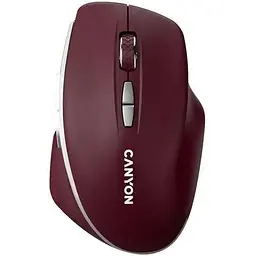 Миша бездротова Canyon MW-21 Burgundy Red USB 2.4GHz оптична синій LED-сенсор Pixart 3065 800 - 1600 dpi 7 кнопок