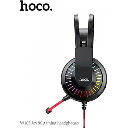 Навушники Hoco LED Joyful Gaming Headphones W105 чорно-сині 6931474754172 - мініатюра 8