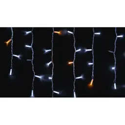 Гірлянда Delux ICICLE 100LED 2x0.7 м Жовтий flash Білий/Білий IP44 (90015181)