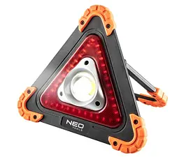 Neo Tools Прожектор на батарейках, трикутний, ААх4, 22x220x45мм , 800лм, 10Вт, 3 функції освітлення, біле/червоне світло - мініатюра 2