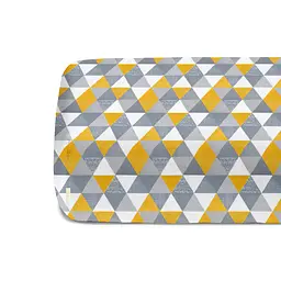 Простирадло Cosas на резинці 80х200 triangles, жовтий (DeltaYellowGrey_80x200x20) - мініатюра 3