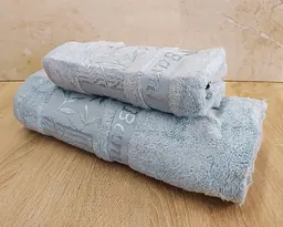 Набір турецьких бамбукових махрових рушників Cestepe 50х90+70х140 Bamboo Zumrut Light Blue - мініатюра 3